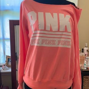PINK Off The Shoulder Sweat Shirt